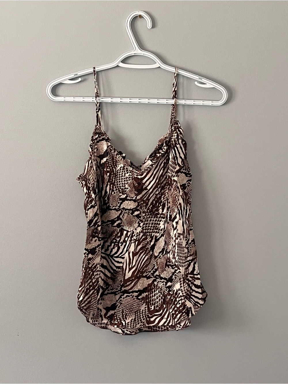 ARITZIA Wilfred Brown Snake Skin Satin - Brown & Cream